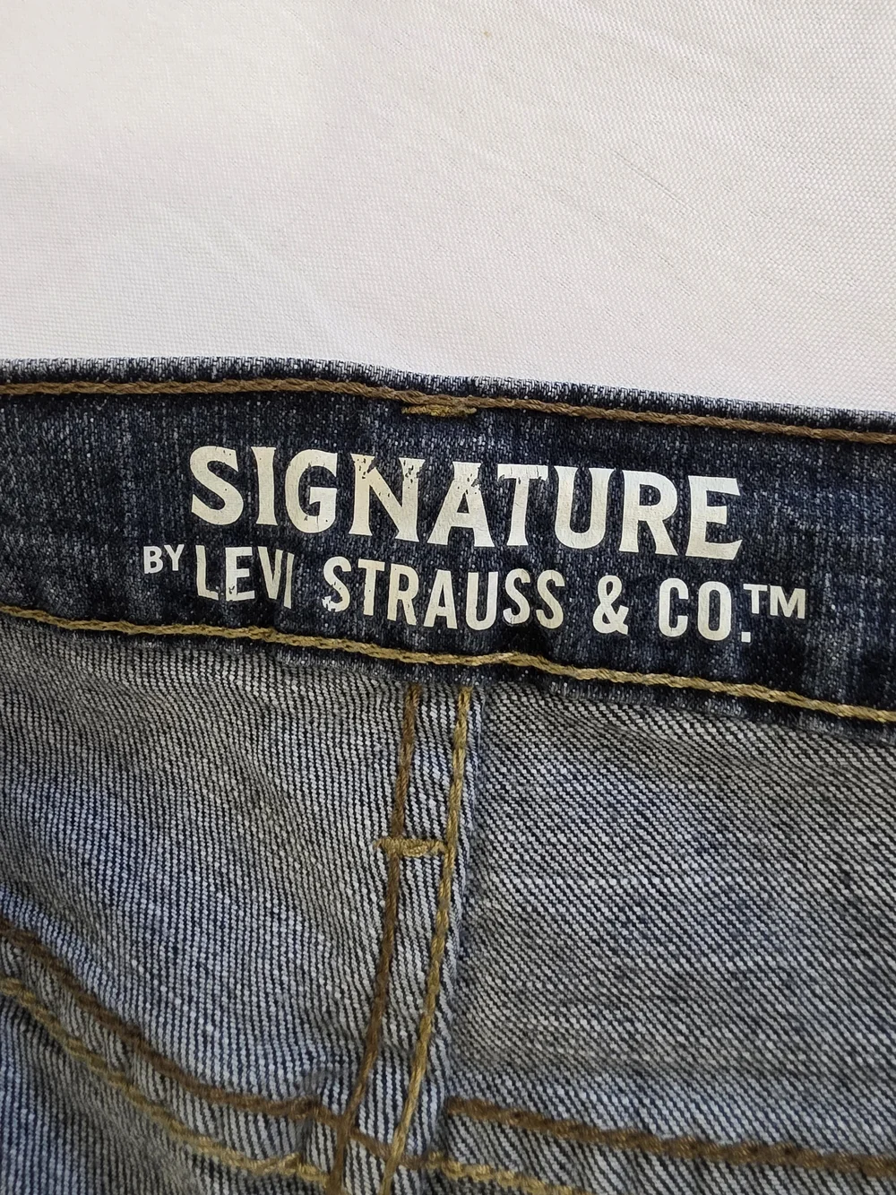 Signature By Levi Denims Slim Straight Fit Blue Stone Wash Jeans Men W40 L30